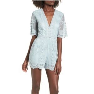 Socialite Sage Green Lace Romper